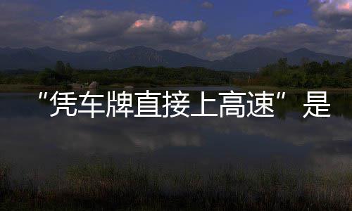 的信读凭直接准确息解上高速是不车牌
